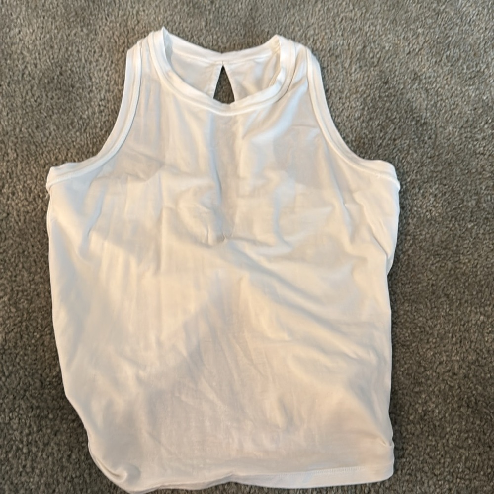White Twist-Back Tank Top